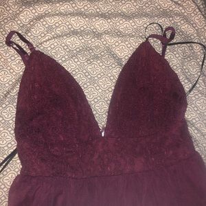 Large Low V-Cut Forever21 tulle dress.